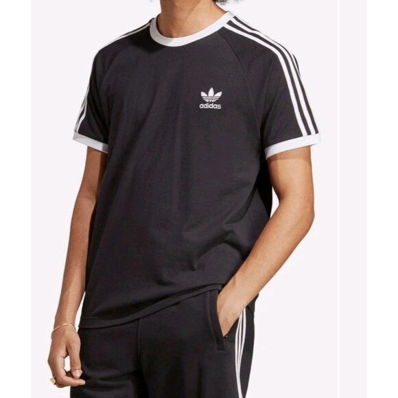 NWT ADIDAS Original 3-STRIPES TEE T-SHIRT Men SIZE 2XL Navy Embroidered Logo - Picture 1 of 12